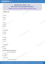 Đề thi học kì 1 Tiếng Anh 5 Explore Our World - Đề số 4